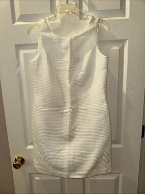Banana Republic White Textured Sleeveless Mini Dress